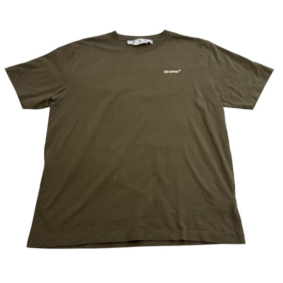 OFF-WHITE Bricks Arrow Slim S/S Tee in Army Green - Picture 1 of 9